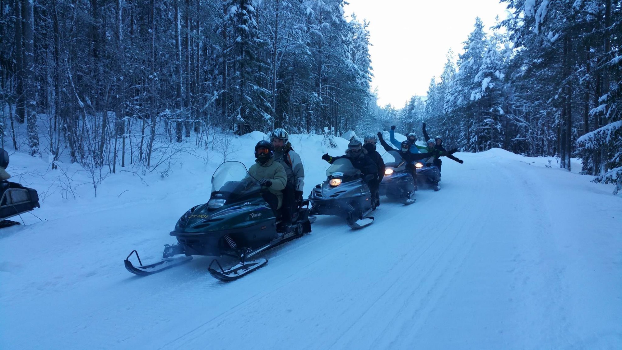 Guided snow mobile safari